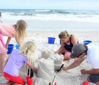 Building Sandcastles on the Beach, Gulf Shores and Orange Beach, AL