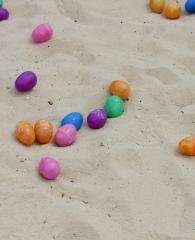Easter eggs in sand