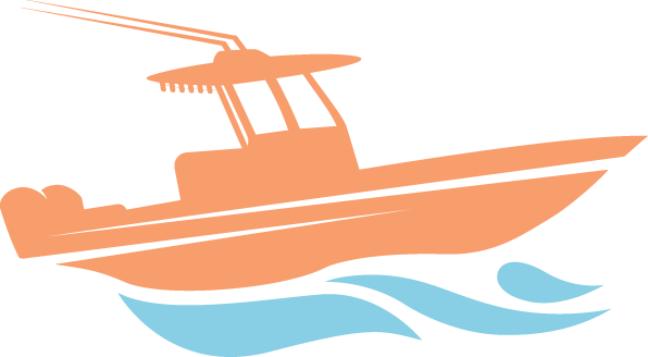Illustration of a boat on Alabama's Beaches