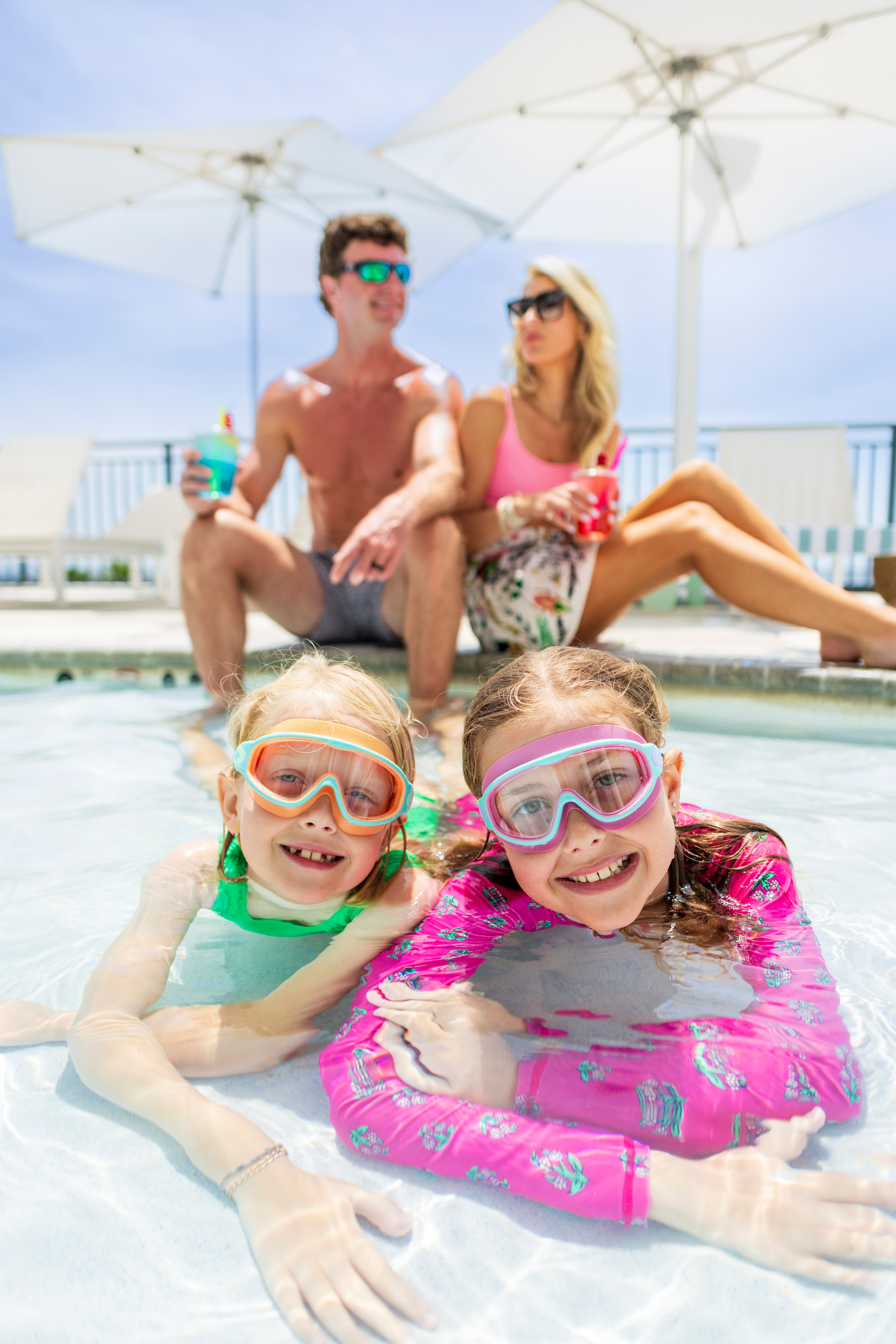 A family enjoying their summer vacation.
