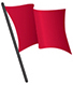 Red beach flag high hazard high surf and/or strong currents