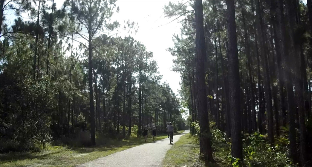 The Fort Morgan Road Trail is a wide, paved path that's a great place for a family ride.