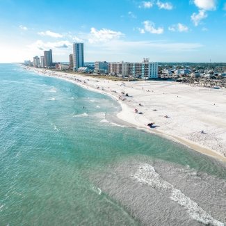 Drone shot of the beach