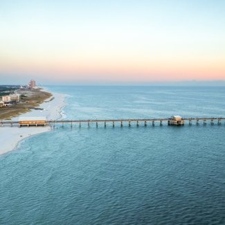 Drone shot of the pier