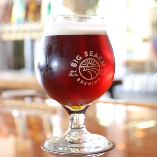 Pint of beer on the bar at Big Beach Brewing in Gulf Shores