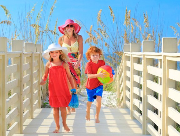 Family at beach