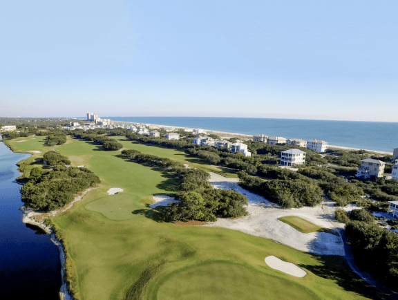 aerial view of kiva dunes coastal golf resort in fort Morgan