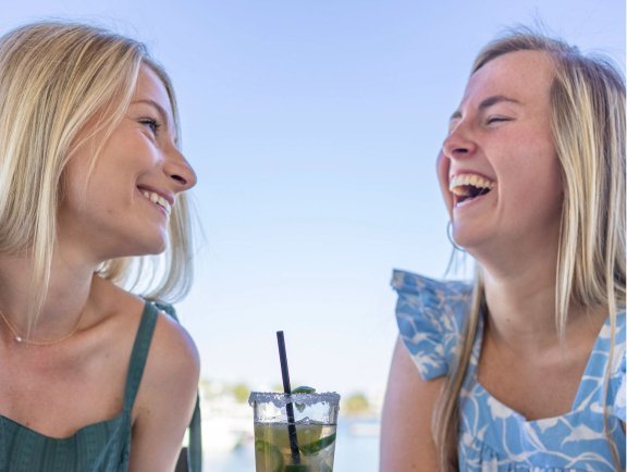 Girls at Zeke's Restaurant
