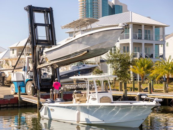 Boat at Zeke's Marina