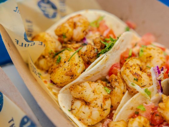 Shrimp tacos at The Gulf beachfront restaurant in Orange Beach
