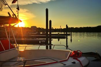 Sunrise over Charter Fishing Dock
