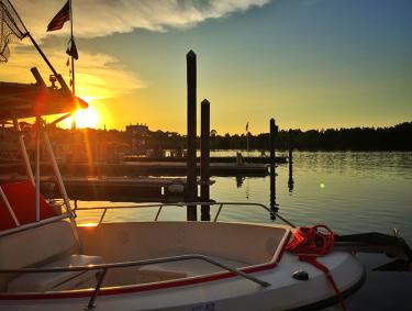 Sunrise over Charter Fishing Dock