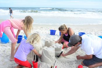 Building Sandcastles on the Beach, Gulf Shores and Orange Beach, AL