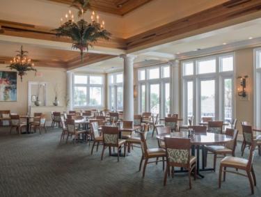 Meeting room with table and chairs