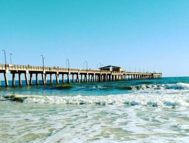 Gulf State Park Pier surrounded by turquoise waters