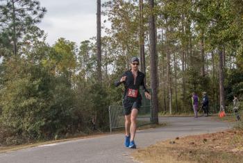 Half marathon runner in Gulf State Park in Gulf Shores, AL
