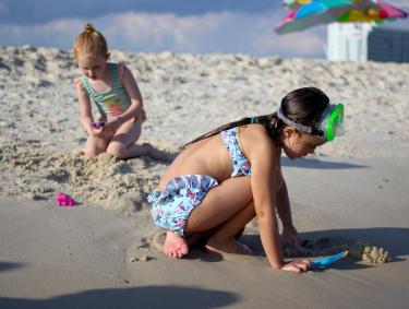 Girls playing on the beaches in Alabama