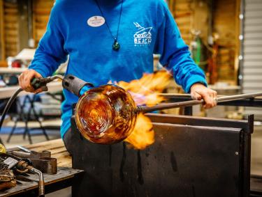 Glass blowing at The Hot Shop