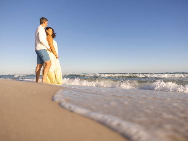Couple at Shell Beach Orange Beach Alabama