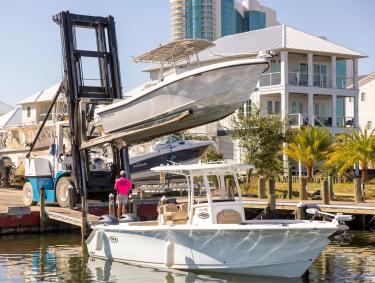 Boat at Zeke's Marina