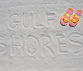 Gulf Shores written in the sand  Gulf Shores AL