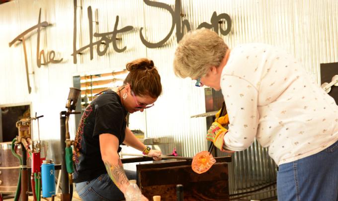 Glass blowing at the Coastal Arts Center Orange Beach Al