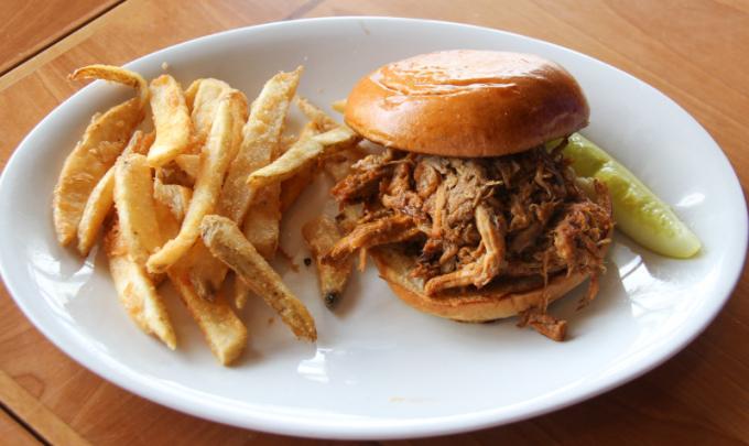 Blue Water BBQ pulled pork sandwich Orange Beach Al