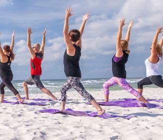 Yoga Class on Alabama's White Sand Beaches