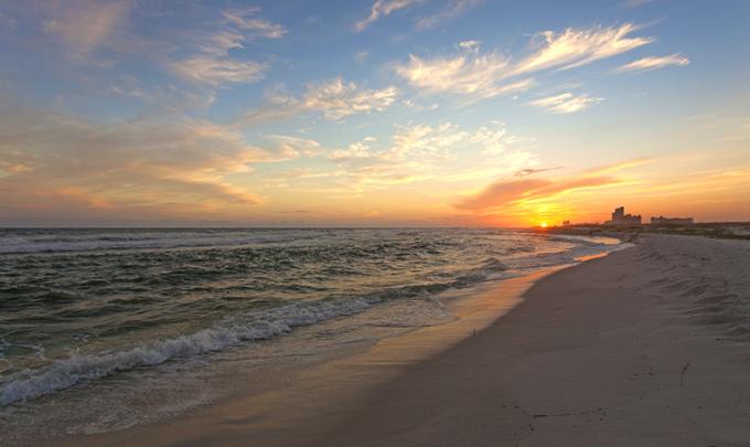 Sunset in Gulf Shores and Orange Beach, Alabama