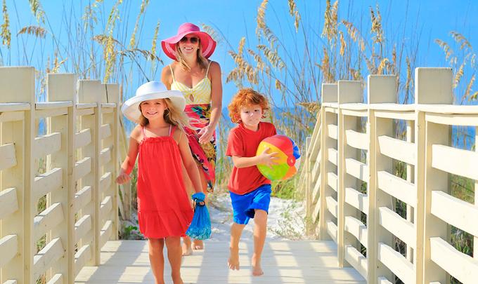 Family at beach
