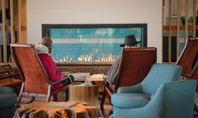 Enjoy a relaxing fire at The Lodge
