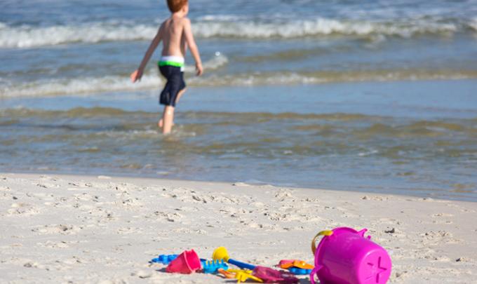 Boy and Sand Toys on Alabama's Beaches