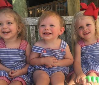 cute toddlers waiting for dinner in Gulf Shores