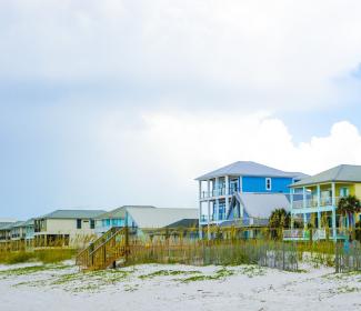 Houses on the beach in Gulf Shores, AL