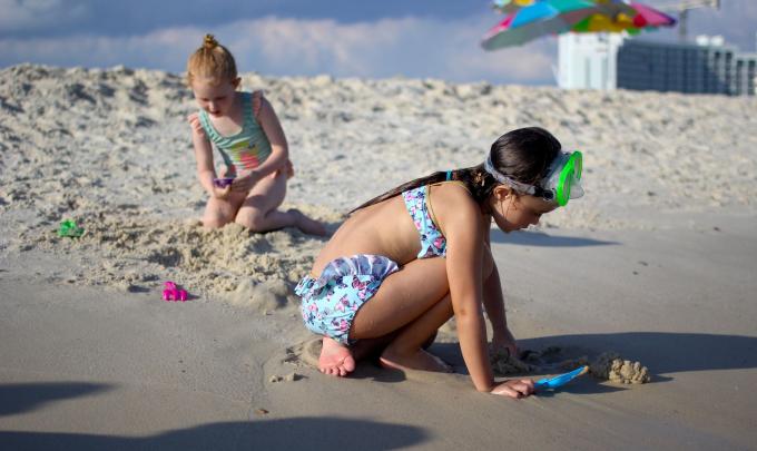 Girls playing on the beaches in Alabama