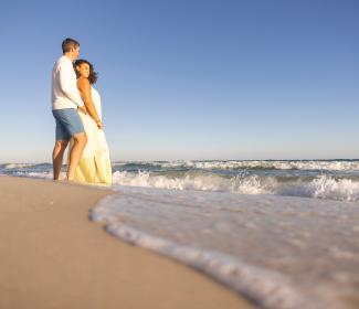 Couple at Shell Beach Orange Beach Alabama