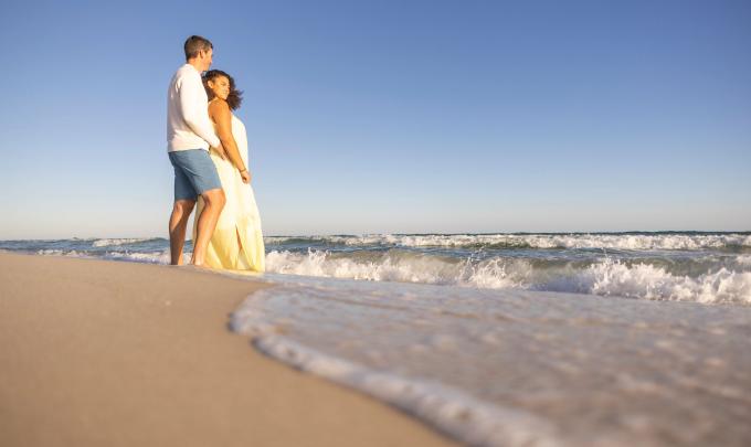 Couple at Shell Beach Orange Beach Alabama