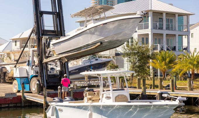 Boat at Zeke's Marina