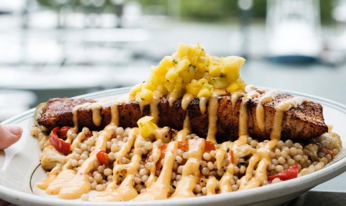 Fresh fish and couscous at Yoho Rum & Tacos Restaurant in Orange Beach