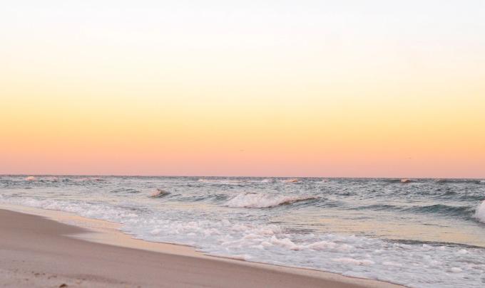 Colorful sunrise over the beach in Gulf Shores