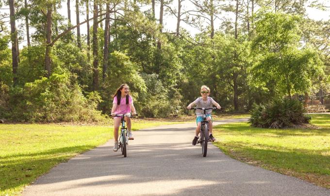 Kids biking in Gulf State Park