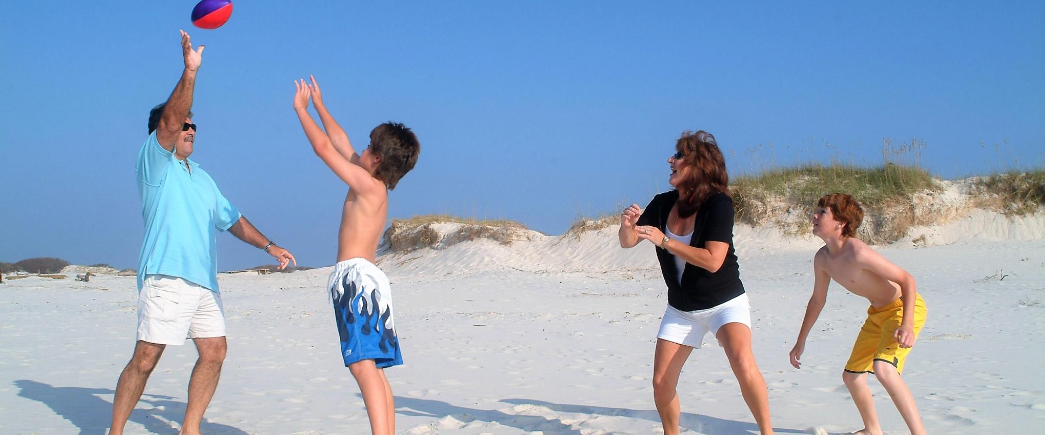 Family football on Orange Beach