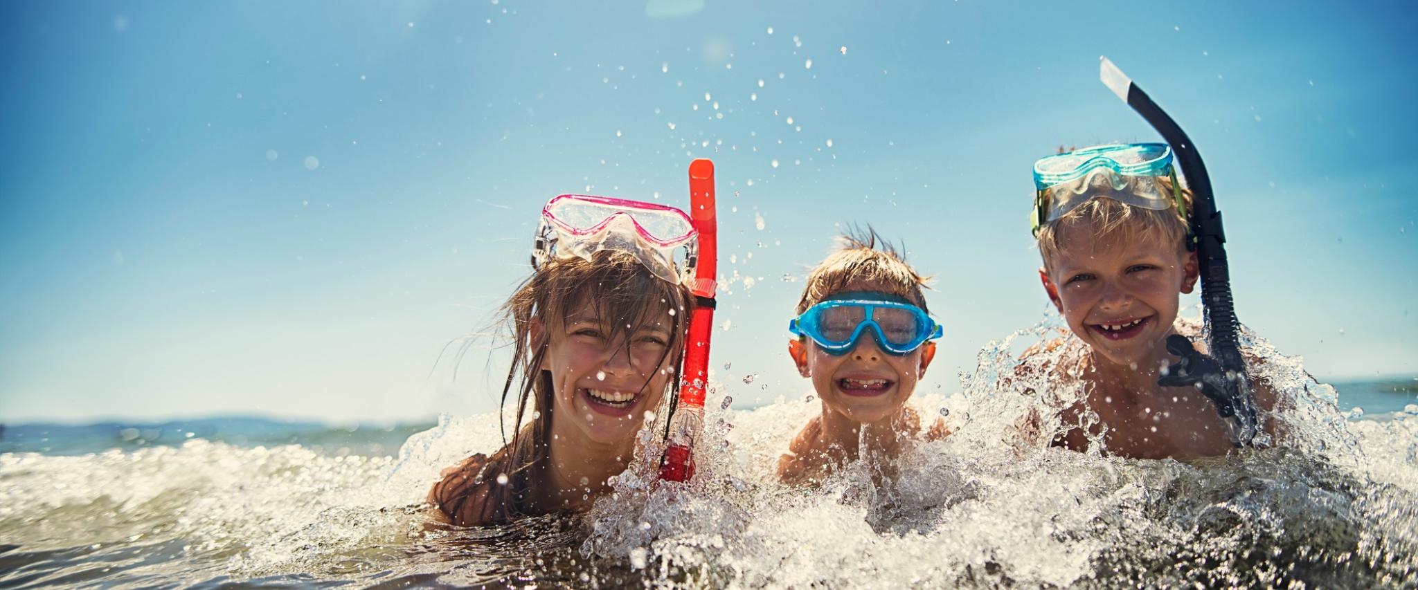 Kids snorkeling Gulf Shores