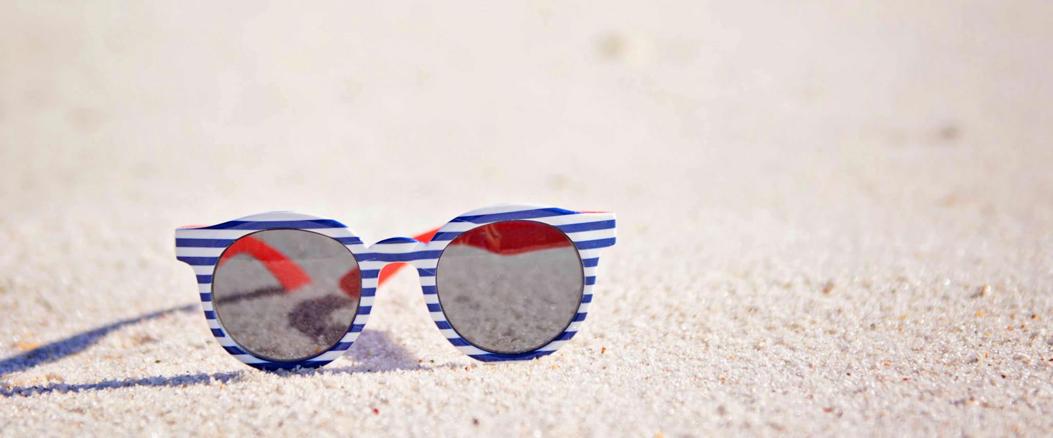 Patriotic Sunglasses on Alabama's White Sand Beaches
