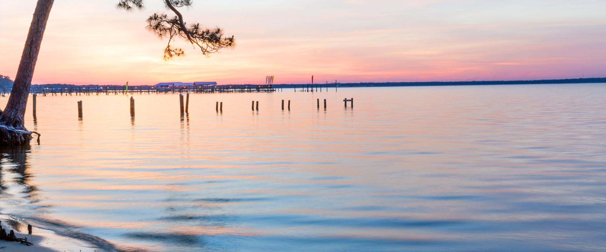 Orange Beach Waterfront Park at Sunset