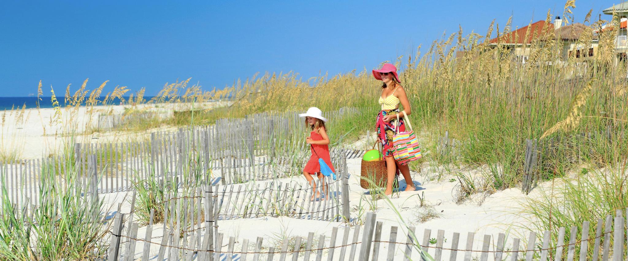 Mom and daughter on Alabama's beaches