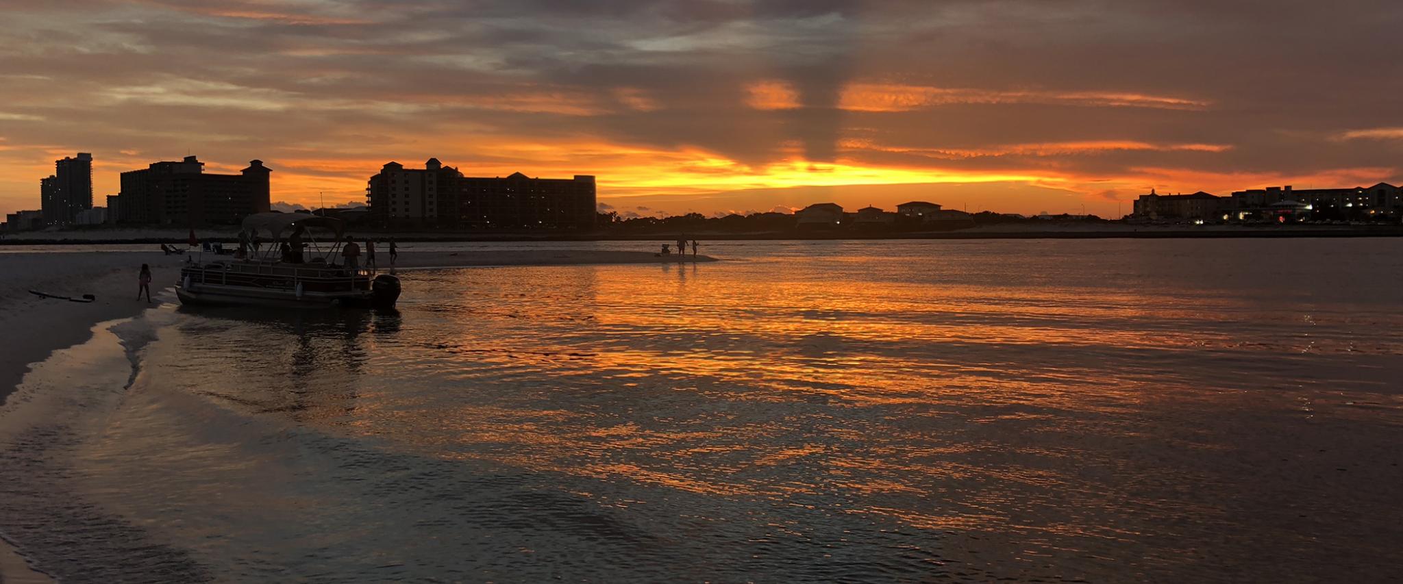 sunset orange beach
