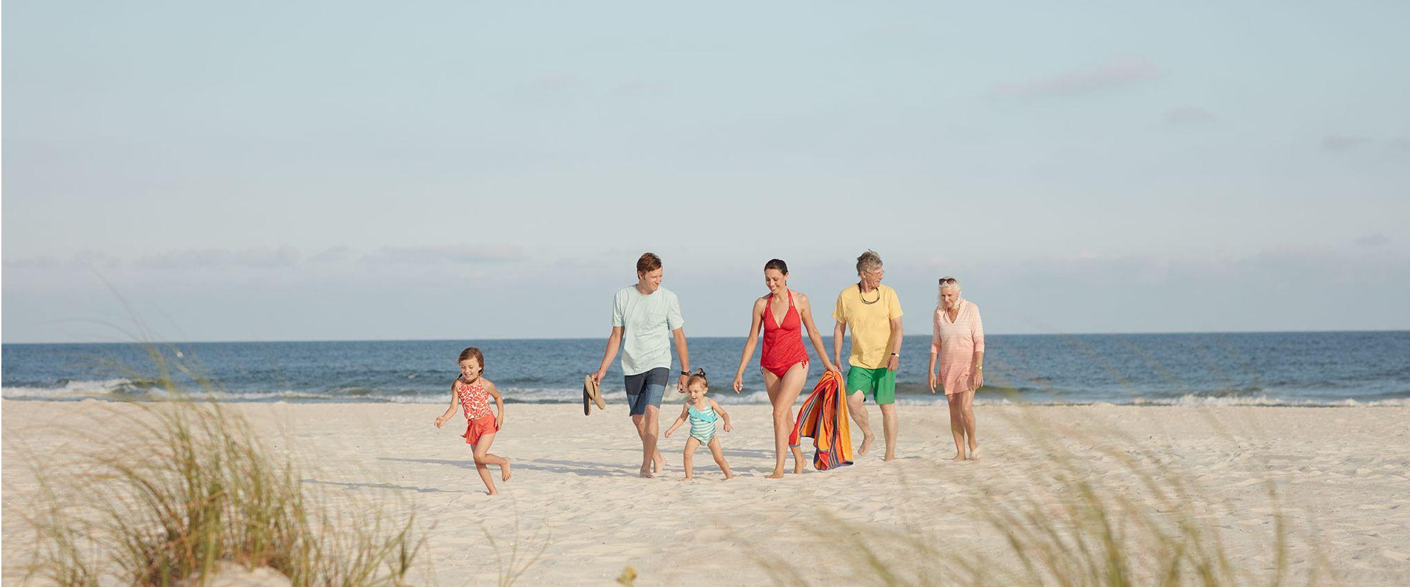 Multigenerational family on the beach in Gulf Shores AL