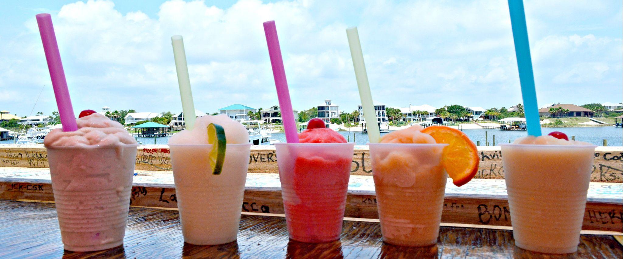 Frozen drinks overlooking the water in Orange Beach AL