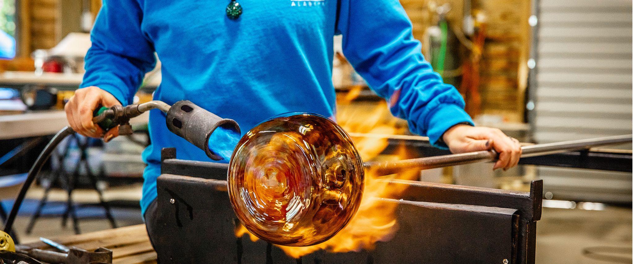hot shop glass orange beach